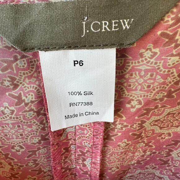 Vintage J.Crew Silk Slip Dress 6P Pink.& Yellow Ombre Boho Preppy Beachy - Picture 6 of 6